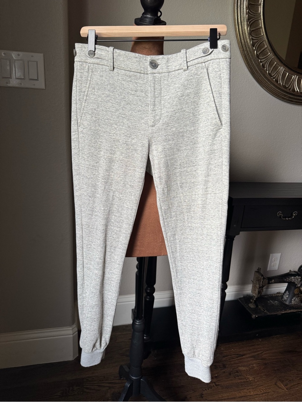 Vince Heather Gray Cotton Knit Jogger Pants Luxe Lounge Trousers Size 4
